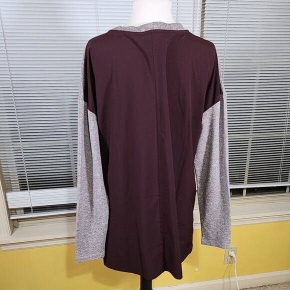 Ann‎ Taylor Loft $90 Large Light Brown Heather Sweater Front Blouse Back Top - Picture 4 of 9